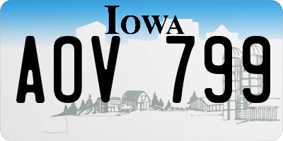 IA license plate AOV799