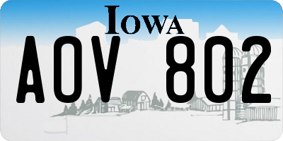 IA license plate AOV802