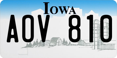 IA license plate AOV810