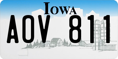 IA license plate AOV811