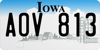 IA license plate AOV813