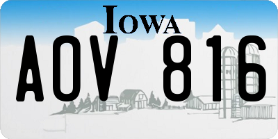 IA license plate AOV816