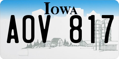 IA license plate AOV817