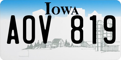 IA license plate AOV819