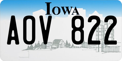 IA license plate AOV822