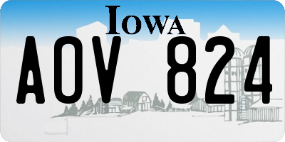 IA license plate AOV824