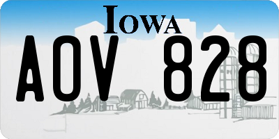 IA license plate AOV828