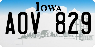 IA license plate AOV829