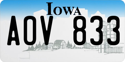 IA license plate AOV833