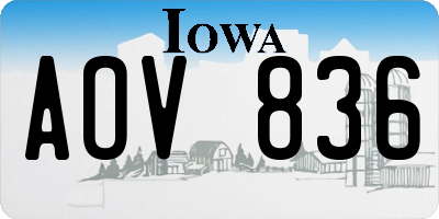 IA license plate AOV836