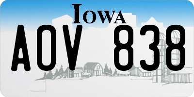 IA license plate AOV838