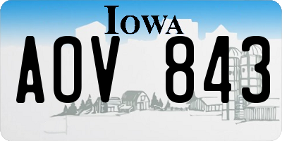 IA license plate AOV843