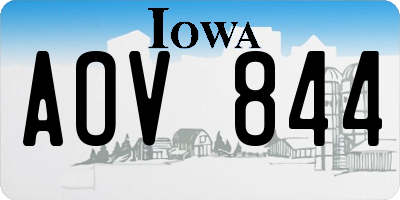 IA license plate AOV844