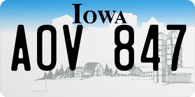 IA license plate AOV847