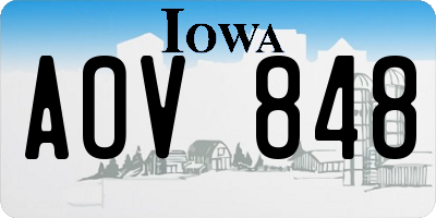 IA license plate AOV848