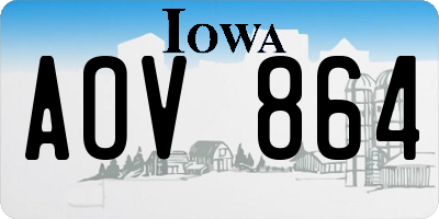 IA license plate AOV864