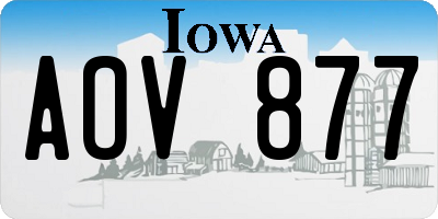IA license plate AOV877
