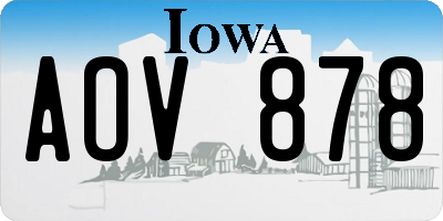 IA license plate AOV878