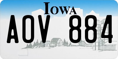 IA license plate AOV884