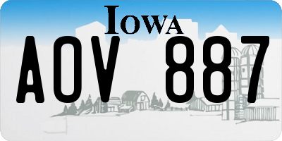 IA license plate AOV887