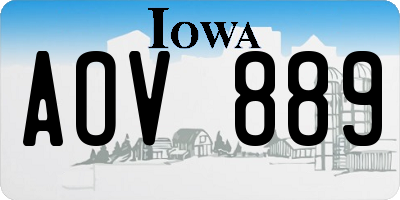 IA license plate AOV889