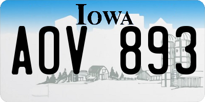 IA license plate AOV893