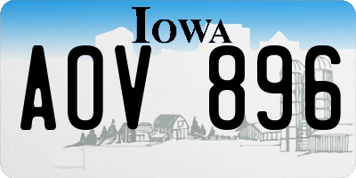 IA license plate AOV896