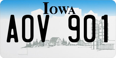 IA license plate AOV901