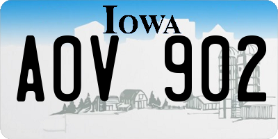 IA license plate AOV902