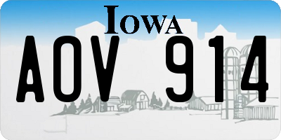 IA license plate AOV914