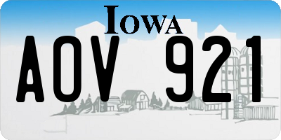 IA license plate AOV921