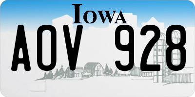 IA license plate AOV928