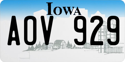 IA license plate AOV929
