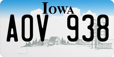 IA license plate AOV938