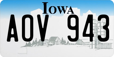 IA license plate AOV943