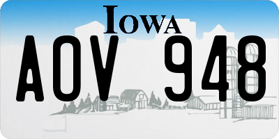 IA license plate AOV948