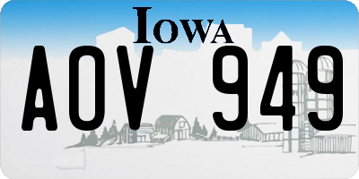 IA license plate AOV949