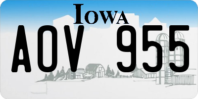 IA license plate AOV955