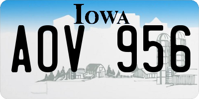 IA license plate AOV956