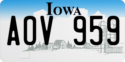 IA license plate AOV959