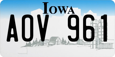 IA license plate AOV961