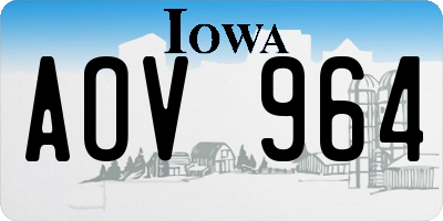 IA license plate AOV964