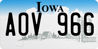 IA license plate AOV966