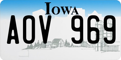 IA license plate AOV969