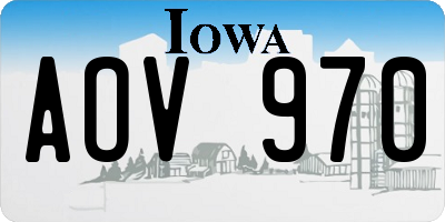 IA license plate AOV970