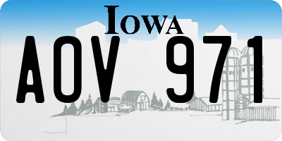IA license plate AOV971