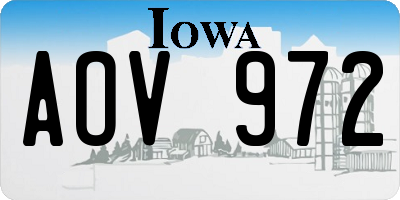 IA license plate AOV972