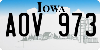 IA license plate AOV973