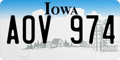 IA license plate AOV974