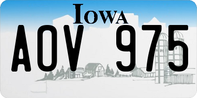 IA license plate AOV975